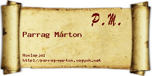 Parrag Márton névjegykártya