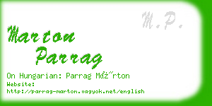 marton parrag business card